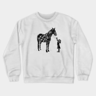 Little girl with horse Crewneck Sweatshirt